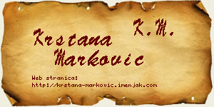 Krstana Marković vizit kartica